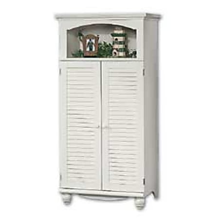 Sauder® Computer Armoire, 67 3/4"H x 33 3/4"W x 21 3/4"D, Antiqued White