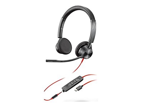 Poly Blackwire 3325-M Headset - Stereo - USB Type A, Mini-phone (3.5mm) - Wired - 32 Ohm - 20 Hz - 20 kHz - On-ear - Binaural - Open - 7.05 ft Cable