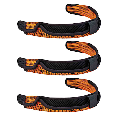 Ergodyne Skullerz 8984 Hard Hat Replacement Sweatbands, Orange, Pack Of 3 Sweatbands