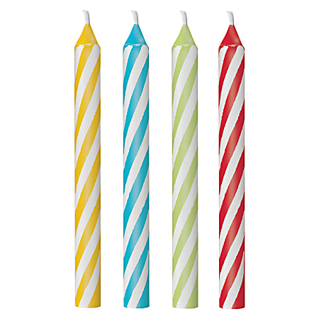 Amscan Go Brightly Spiral Birthday Candles, 2-1/2", Rainbow