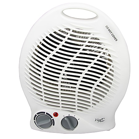 Vie Air 1500-Watt Fan Home Heater, 5"H x 9"W x 10-3/4"D, White