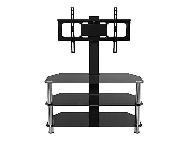 AVF Classic SDCL900 - Stand - corner - for TV / AV System - stainless steel, tempered glass - black glass, chrome effect - screen size: 32"-60" - floor-standing