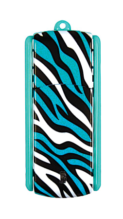 Ativa® Flip-Top USB Flash Drive With ReadyBoost™, 8GB, Zebra Turquoise