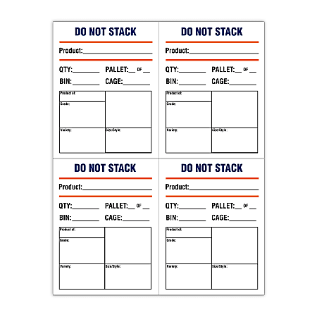 Custom Printed 3-Color Laser Sheet Labels And Stickers, 4-1/4" x 5-1/2" Rectangle, 4 Labels Per Sheet, Box Of 100 Sheets