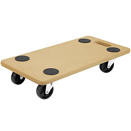 Mount-It! MI-925 Wooden Platform Dolly, 4.25”H x 23”W x 11.5”D, Brown