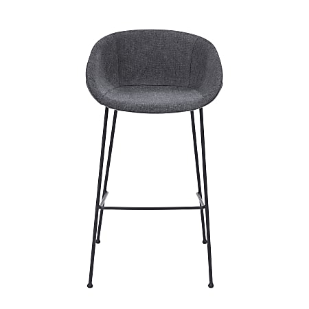 Eurostyle Zach-B Bar Stools, Matte Black/Dark Gray, Set Of 2 Stools