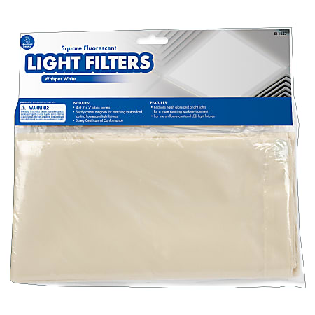 Educational Insights Classroom Light Filters, 2' x 2', Whisper White, Set Of 4 Filters