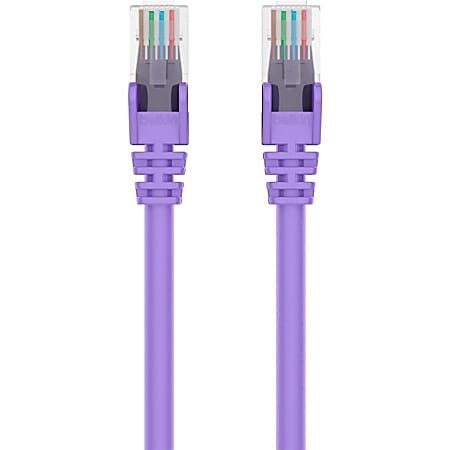 Belkin CAT6 Ethernet Patch Cable Snagless, RJ45, M/M - First End: 1 x RJ-45 Male Network - Second End: 1 x RJ-45 Male Network - 1 Gbit/s - Patch Cable - - 24 AWG - Purple