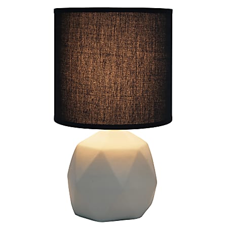 Simple Designs Geometric Concrete Lamp 10 58 H Black ShadeGray Base Office Depot