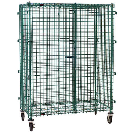 Quantum Proform 2-Shelf Wire Security Cart, 24" x 60" x 69", Green