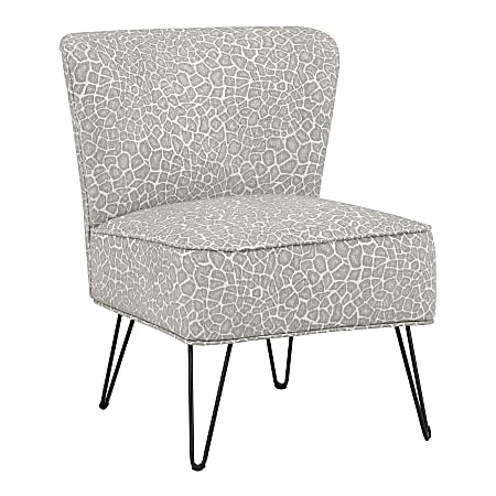 Office Star™ Alea Accent Chair, Gray Animal Print/Black