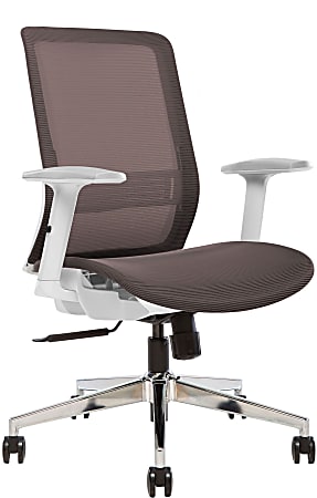 Sinfonia Sing Ergonomic Mesh Mid-Back Task Chair, Adjustable Height Arms, Copper/White