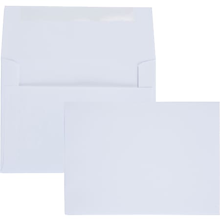 Quality Park Invitation Envelope - Announcement - #6 - 4 3/4" Width x 6 1/2" Length - 24 lb - Gummed - Paper - 100 / Box - White