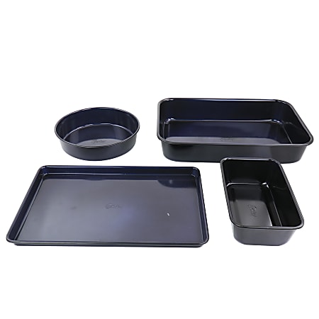 Oster 4-Piece Non-Stick Carbon Steel Bakeware Set, Dark
