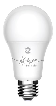 C by GE Full-Color A19 Smart LED Bulbs, 60 Watt, 2000 Kelvin, Pack Of 2 Bulbs