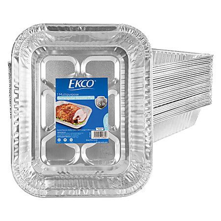 Ekco Full-Size Aluminum Foil Pans, Silver, Pack Of 50 Pans