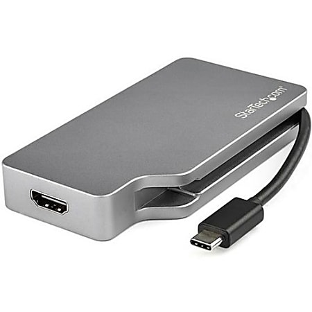 StarTech.com USB C Multiport Video Adapter 4K/1080p - USB Type C to HDMI, VGA, DVI or Mini DisplayPort Monitor Adapter - Space Gray