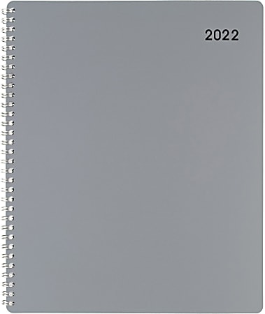 Office Depot® Brand Weekly/Monthly Planner, 8-1/2" x 11", Silver, January To December 2022, OD711830