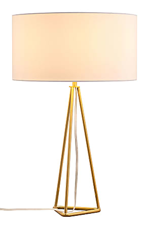 Zuo Modern Sascha Table Lamp, 21-3/4"H, White/Brass