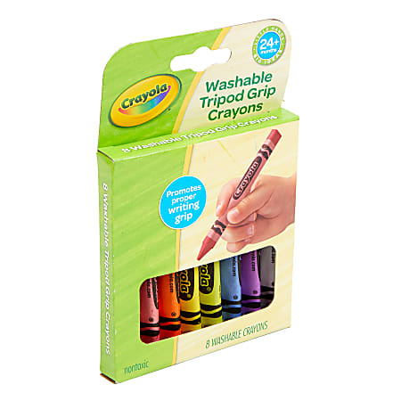 Washable Tripod Grip Crayons, Assorted Colors, 8/Pack Washable Tripod Grip Crayons, Assorted Colors, 8/Pack