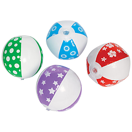 Amscan Mini Inflatable Beach Ball Favors 24-Piece Kits, 7", Multicolor, Pack Of 2 Kits