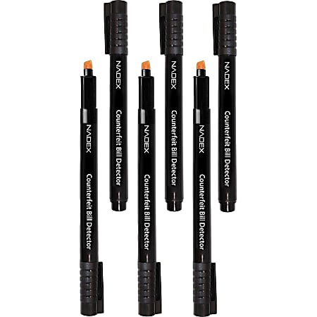 Nadex Coins Counterfeit Pen, 6 Pack - Iodine-based Solution - Black - 6 / Pack