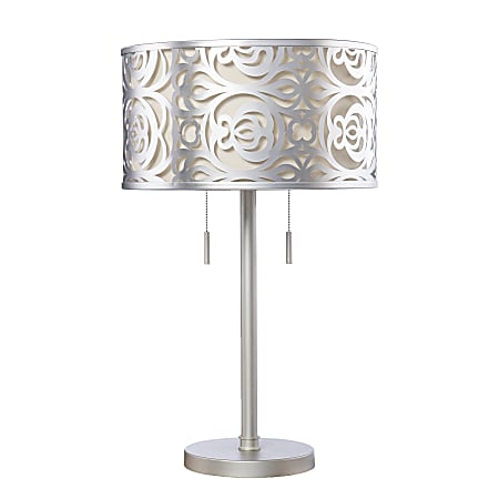 SEI Vedrix Table Lamp, 25-1/2"H, Silver/White