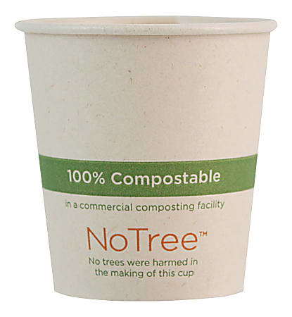 World Centric NoTree Paper Hot Cups, 4 Oz, Natural, Pack Of 1,000 Cups