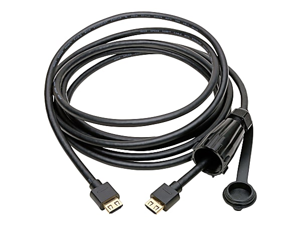 Eaton Tripp Lite Series High-Speed HDMI Cable (M/M) - 4K 60 Hz, HDR, Industrial, IP68, Hooded Connector, Black, 10 ft. - 10 ft HDMI A/V Cable for Monitor, Home Theater System, Audio/Video Device, HDTV, Blu-ray Player