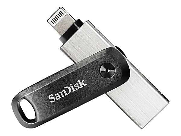 SanDisk iXpand Mobile Storage Flash Drive 128GB Silver - Office Depot