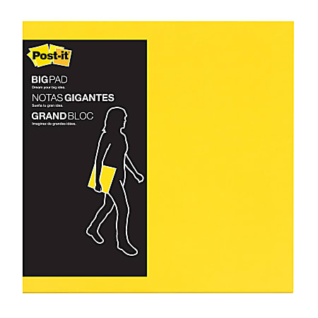 Post-it® Big Pad, 11" x 11", Bright Yellow, Pack Of 1 Pad