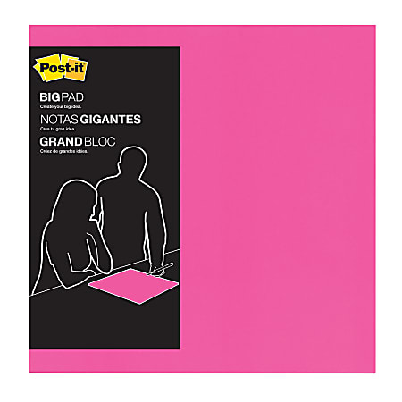 Post-it Super Sticky Big Notes,15 in x 15 in , 30 sheets/pad, Bright Pink