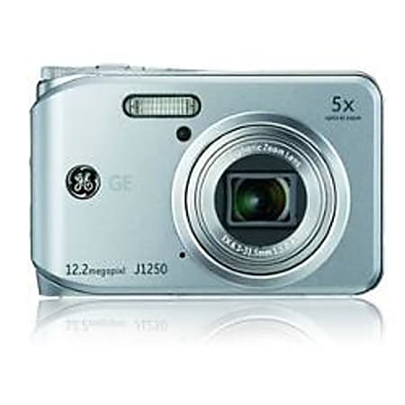 GE J1250 12.2 Megapixel Compact Camera Silver - Office Depot