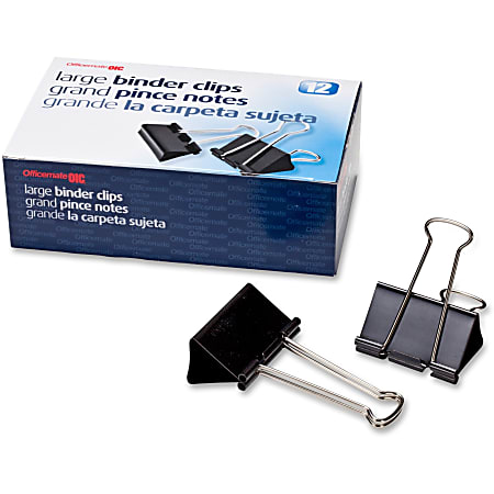 Office Depot Brand Binder Clips Large 2 Wide 1 Capacity Black Box Of 12 -  Office Depot