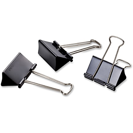 OIC Binder Clips Large 2 Black Box Of 12 Office Depot