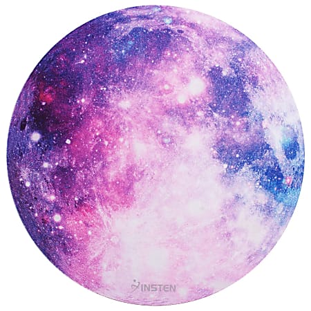 Mouse Pad By Galactic Space Design Round Galaxy Mouse Mat Pad Anti-Slip Backing And Silky Smooth Surface 2mm Ultra Thick Diameter:8.46" For Laptop PC Computer Gaming Home Office - Purple Nebula