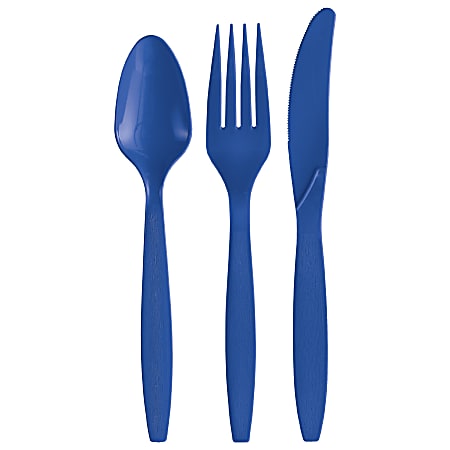 Amscan Assorted Cutlery, Royal Blue, Pack Of 32 Pieces