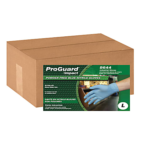 ProGuard Powder-Free Nitrile General Purpose Gloves, Large, Blue, Carton Of 1000