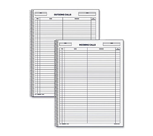 Rediform® Incoming/Outgoing Call Register Book, 100 Sheets, 8 1/2" x 11"