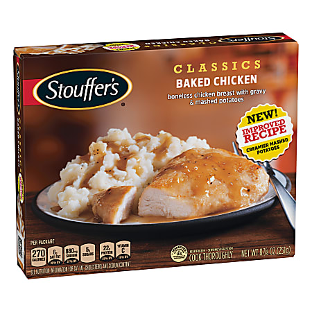 Stouffer's Classics Baked Chicken With Mashed Potatoes, 8.875 Oz Box, Pack of 3 Meals