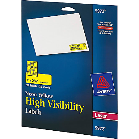 Avery 5972 High Visibility ID Labels - Office Depot