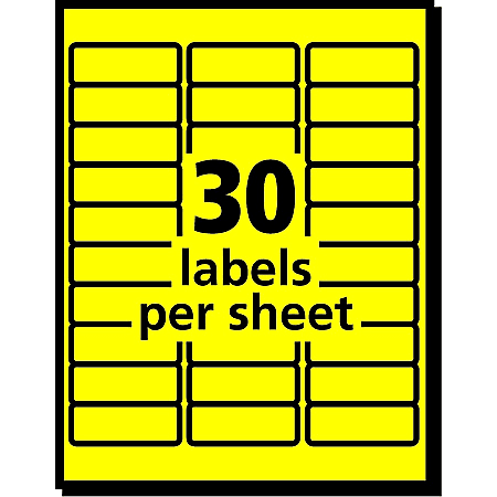 Avery High Visibility Permanent Laser ID Labels 5972 1 x 2 58