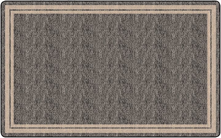 Flagship Carpets Double-Border Rectangular Rug, 90" x 144", Gray