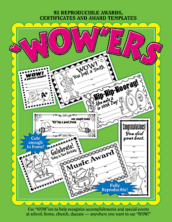 Barker Creek WOWers Reproducible Awards Book, 8 1/2" x 11", Assorted Colors, Preschool - Grade 6