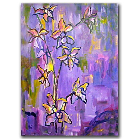 Trademark Global Purple Orchids Gallery-Wrapped Canvas Print By Wendra, 14"H x 19"W