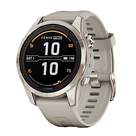 Garmin fenix 7S Pro Sapphire Solar Edition Smartwatch, Soft Gold