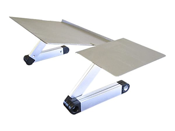 WorkEZ Adjustable-Height Tilt Ergonomic Computer Keyboard Stand Riser,  Silver