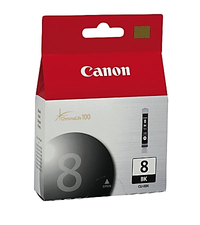 Canon® CLI-8BK ChromaLife 100 Black Ink Cartridge, 0620B002AA