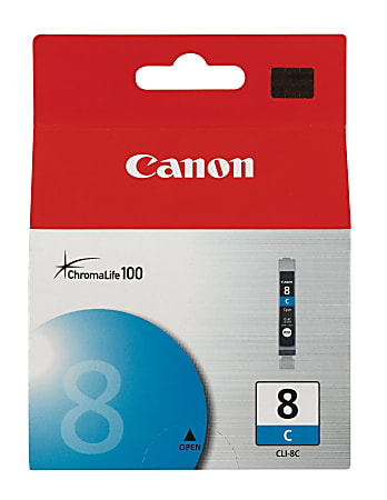 Canon® CLI-8C ChromaLife 100 Cyan Ink Tank, 0621B002AA