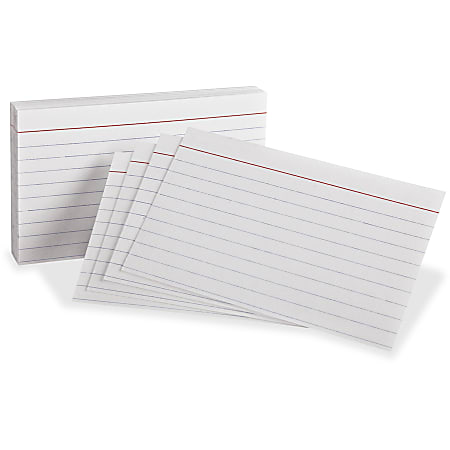 Oxford Ruled Heavyweight Index Cards, 3" x 5", White, Pack Of 100